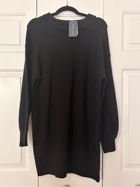 NWT Black Crewneck Knit Sweater Dress - Long Sleeve